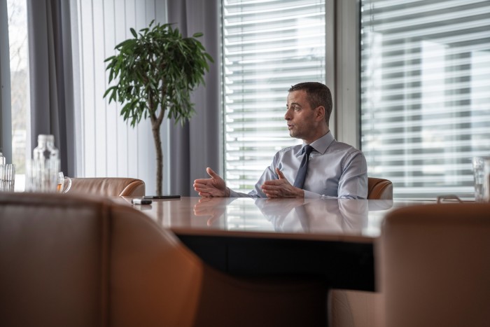 business people have a meeting about company statistics